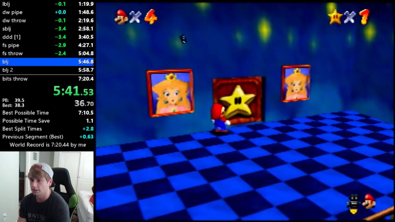 Super Mario 64 1 Star Speedrun 7:14  Former World Record
