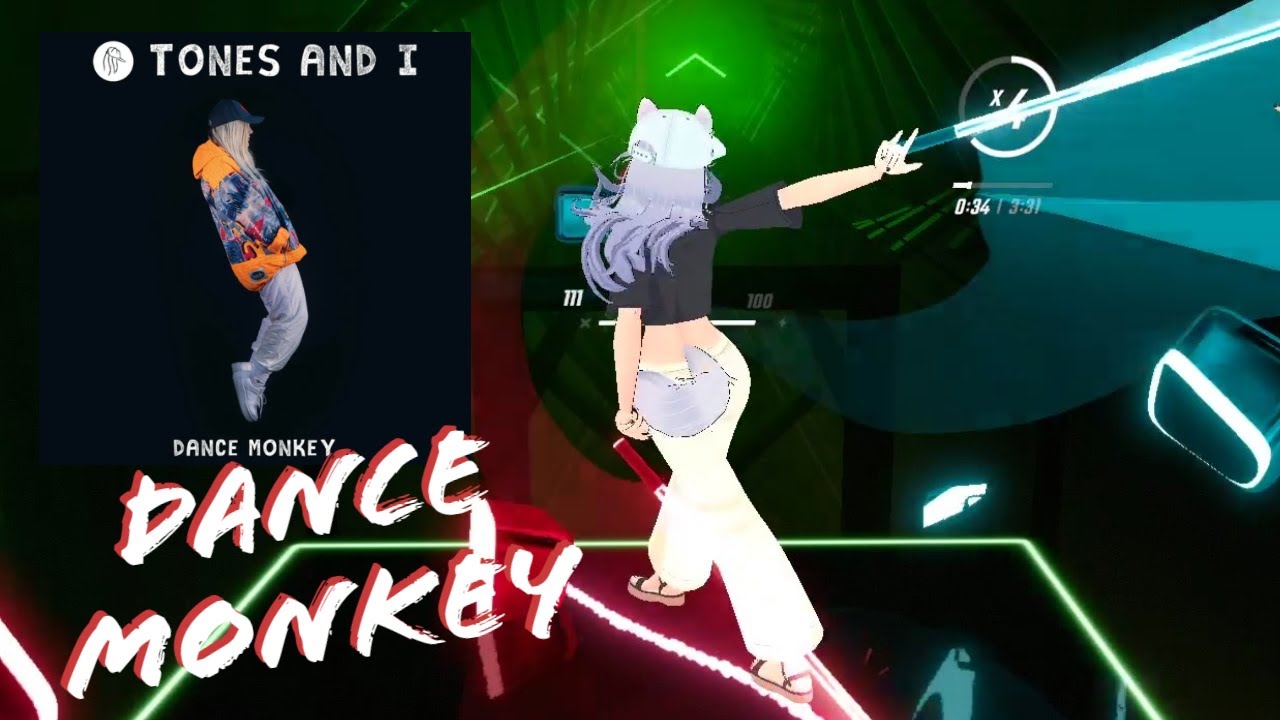 [Beat Saber] Dancing to Dance Monkey [Full Body Tracking]
