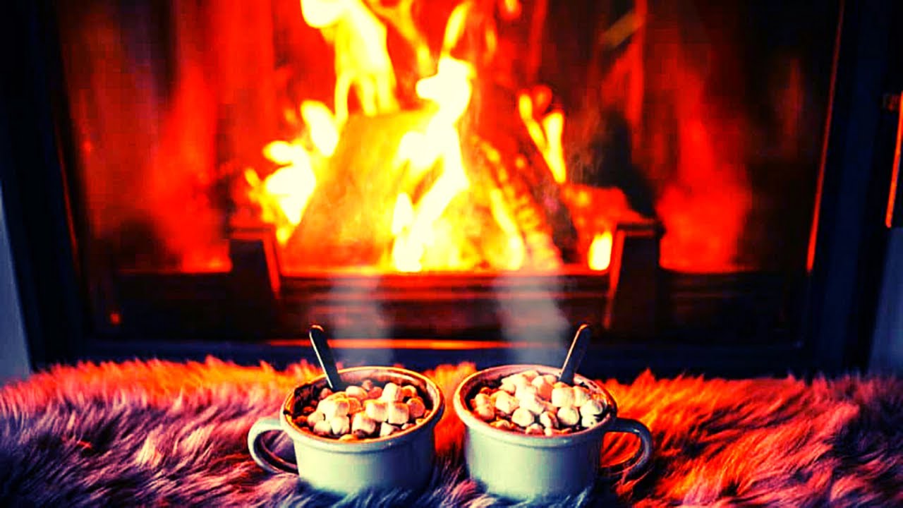Fireplace Ambience w/ Hot Chocolate During Thunderstorm | Relaxing for Studying, Sleep & Work