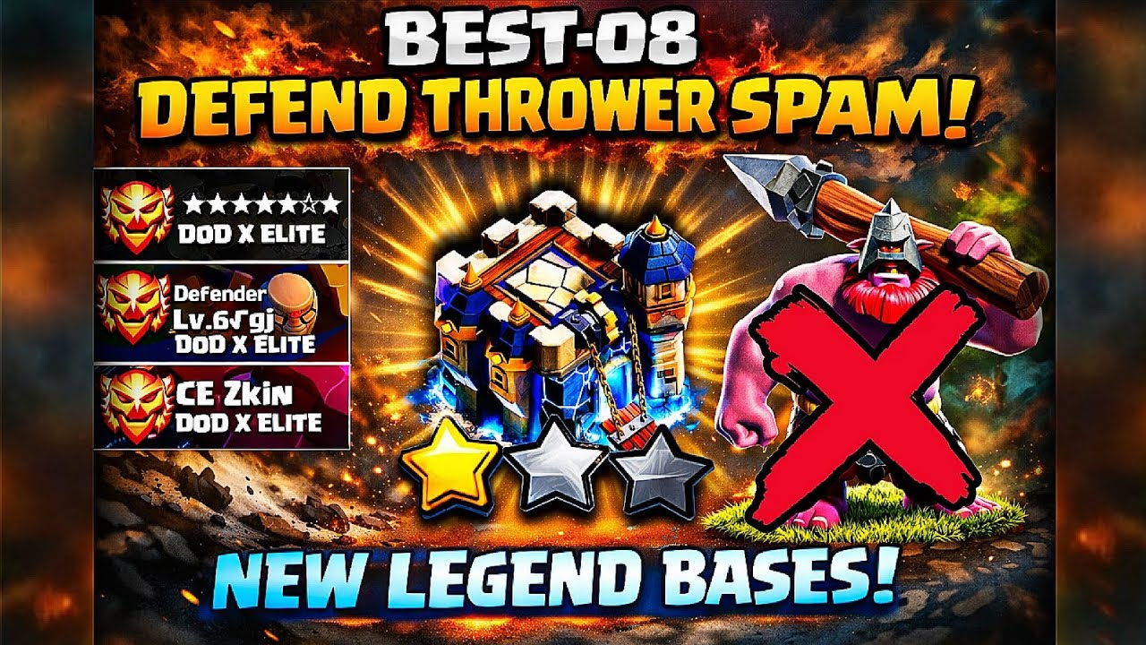 Top 8 Best Town Hall 18 Anti Thrower Bases for 1 STARS ! With TH18 War Base Layout Clash of clans 