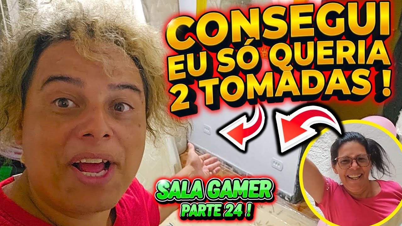OLHA O TAMANHO DO PROBLEMA EU Ó QUERIA 2 TOMADAS ! SALA GAMER PARTE 24 !