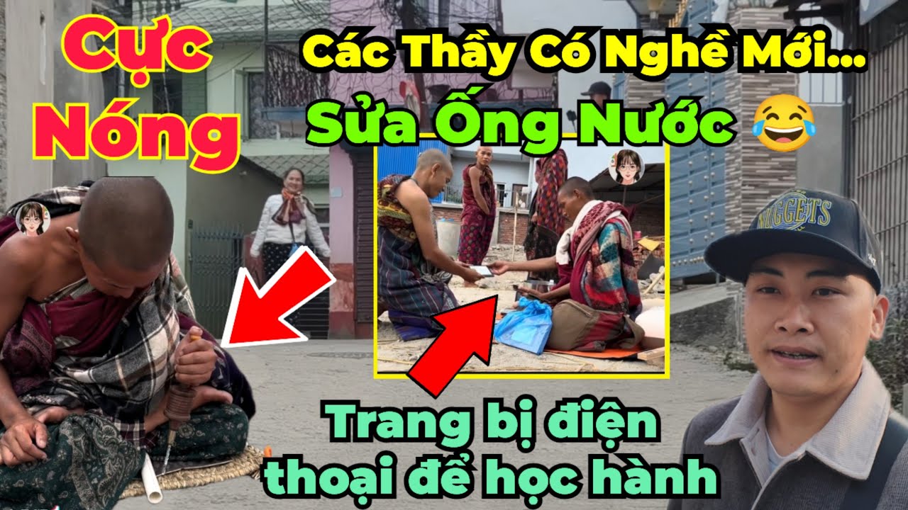Các Khầy được trang bị smartphone để học tập ?  có nghề mới. Sửa ống nước luôn rồi...