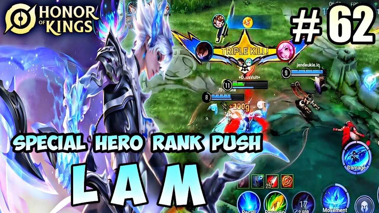 LAM Assassin/Jungle Special Hero Rank Push | Pro Gameplay #62 - Honor of Kings (HOK)