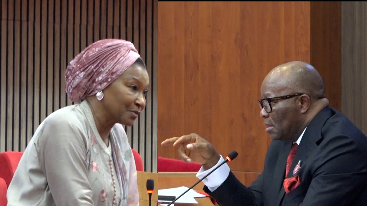 Drama Sen Ireti Kingibe Fight Akpabio Senators rejection of motion against Wike