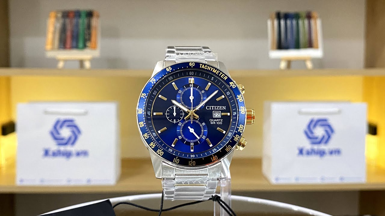 Xship.vn: Highlights | Citizen Chronograph Quartz Blue Dial Men Watch AN3684-59L