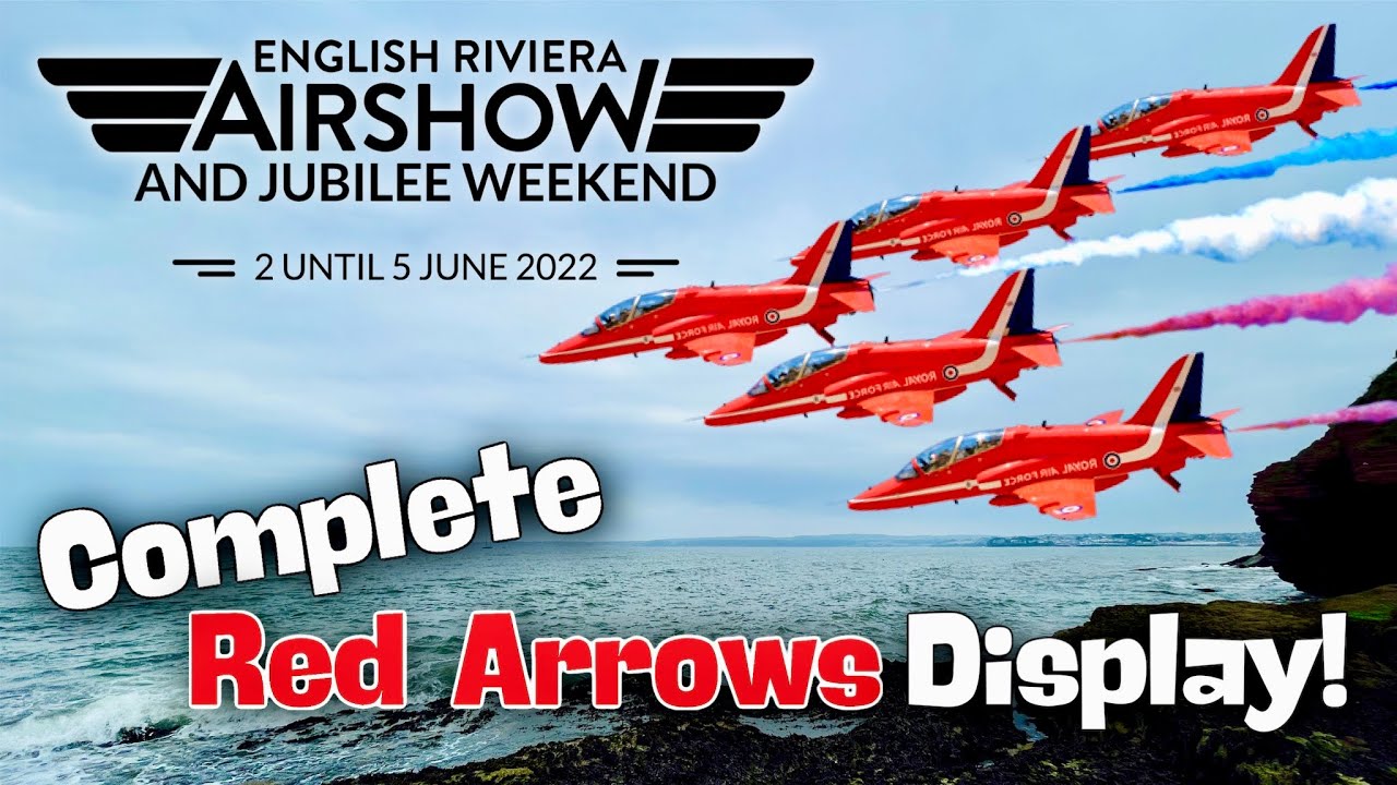 Complete Red Arrows Jubilee Display! | English Riviera Airshow 2022 | Sat 4th June