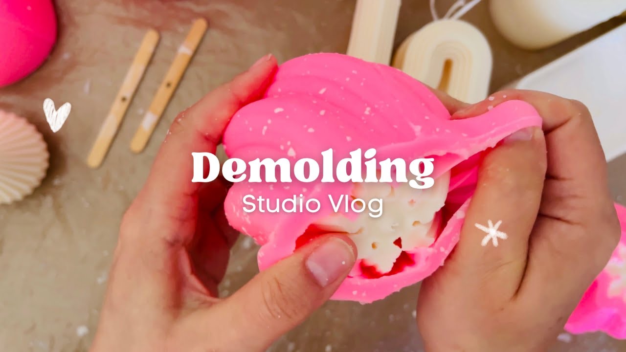ASMR Candle demolding | candle satisfying sounds (no talking) | Demolding new candles shapes