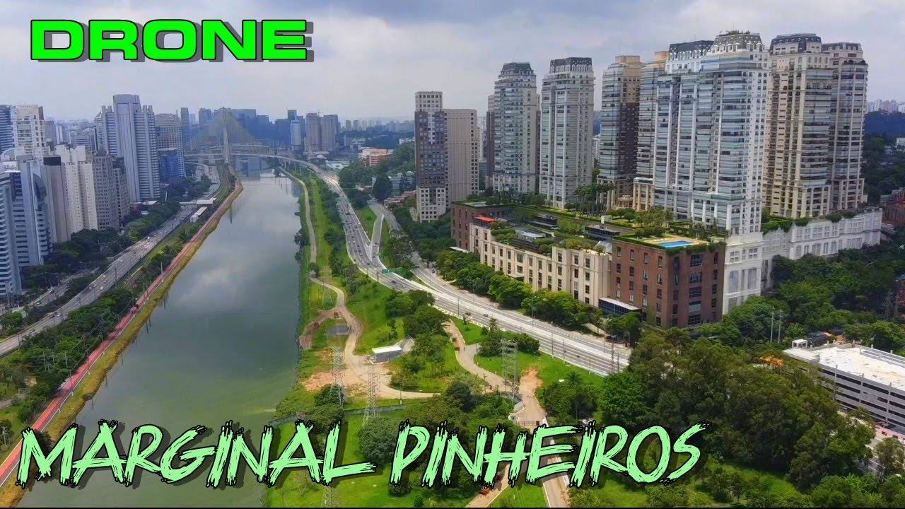 Drone na Marginal Pinheiros (Shop. Cidade Jardim, Cidade Jardim Corporate Center e mais) - São Paulo