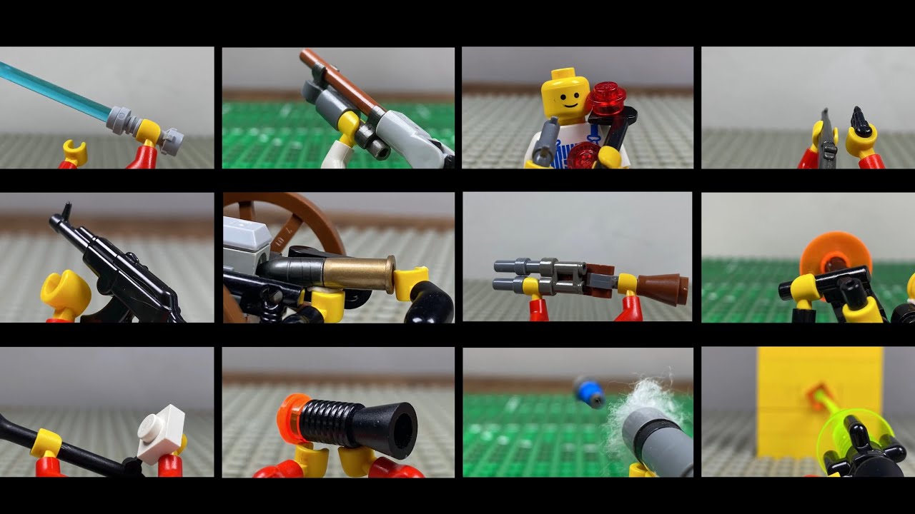 Lego first person stop motion weapons tests - 2024 compilation