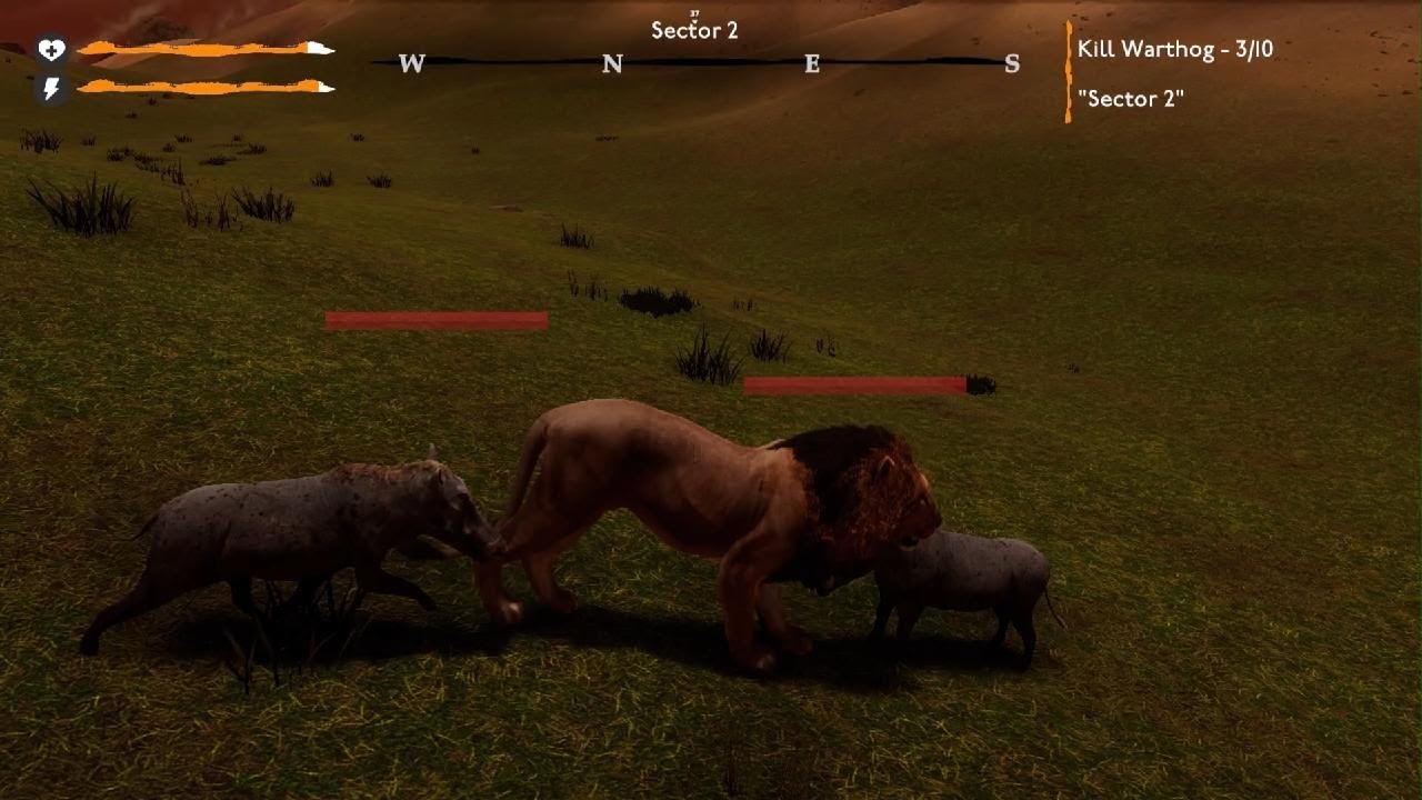 Lion Simulator Survival: RPG Animal Battle_ morri pros javalis do setor 2