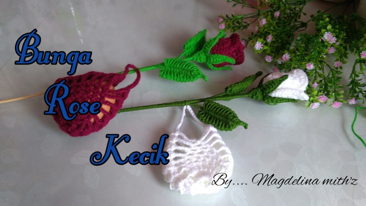 Crochet rose small @ Toturial Cara Kait Bunga Rose kecik ~ bunga telur@ bunga pahar