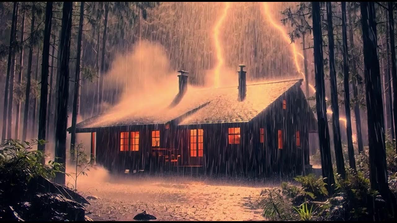 LIVE 🌧️ Rainy Forest Cabin for Meditation | Relaxing Atmosphere
