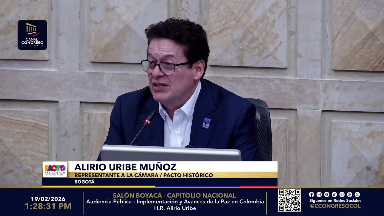 AUDIENCIA PÚBLICA -  IMPLEMENTACIÓN Y AVANCES DE LA PAZ EN COLOMBIA - HR ALIRIO URIBE - 19/02/2026
