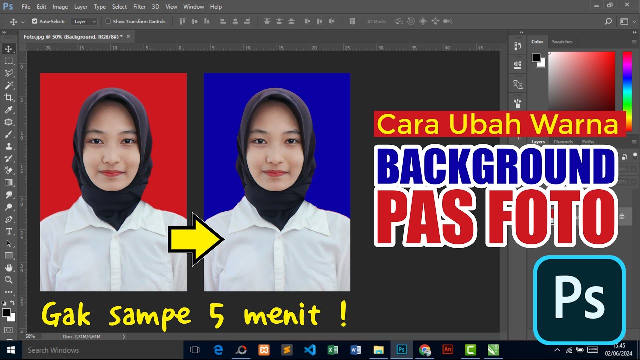 Cara Mudah Ubah Warna Background Pas Foto