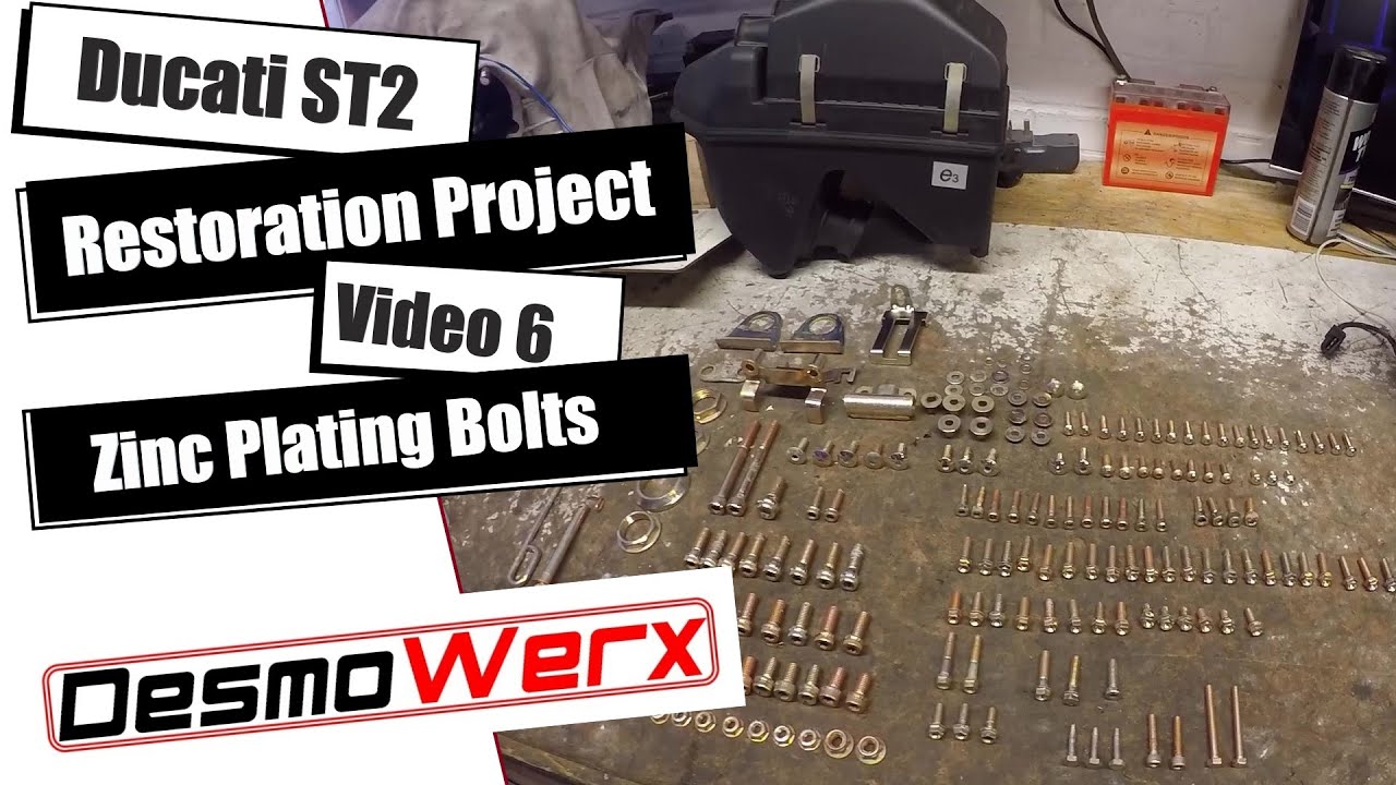 Ducati ST2 Restoration Project - Video 6 How to Zinc Plate the bolts and brackets with Gateros Kit