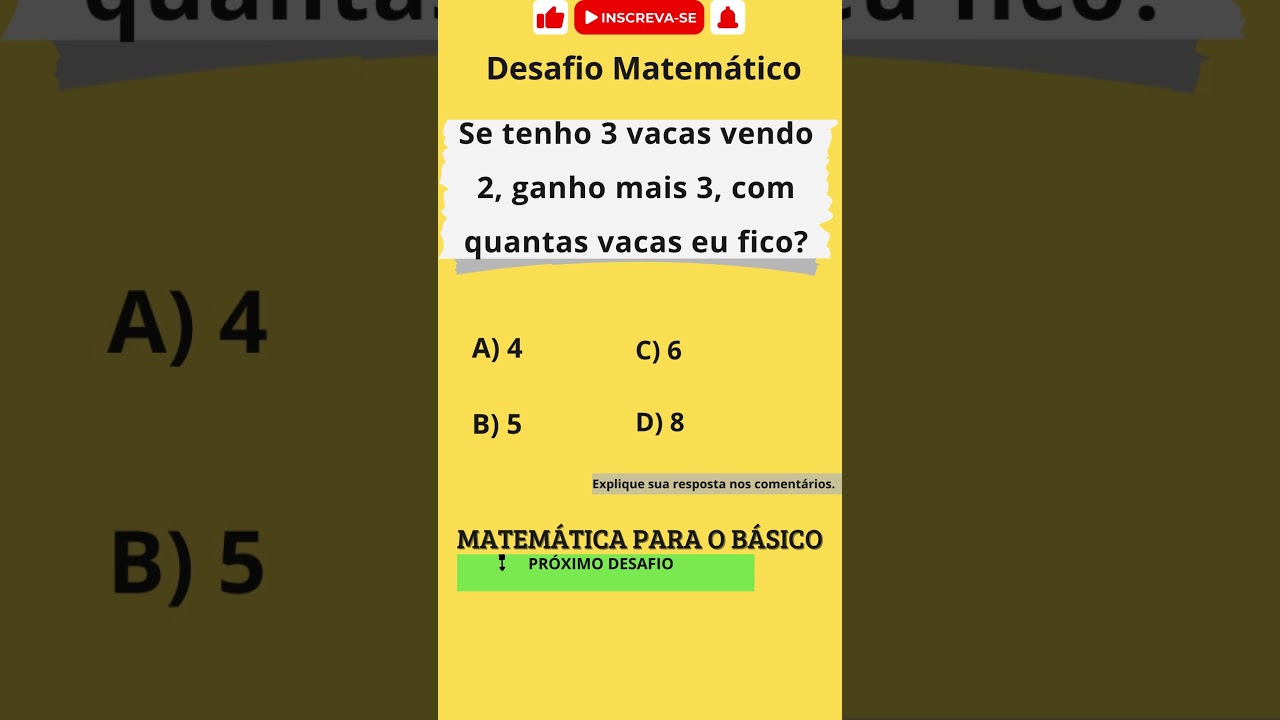 Quest&atilde;o de L&oacute;gica - Racioc&iacute;nio L&oacute;gico - Matem&aacute;tica B&aacute;sica #concurso #raciociniologico #obmep #enem