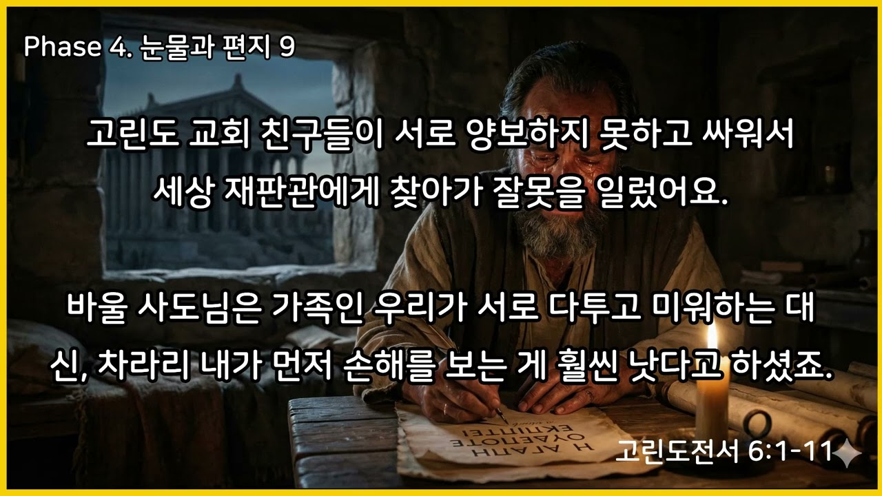 [묵상] 고린도전서 08: 다투기보다 먼저 양보하고 사랑으로 안아주어요 (형제 사이의 다툼)
