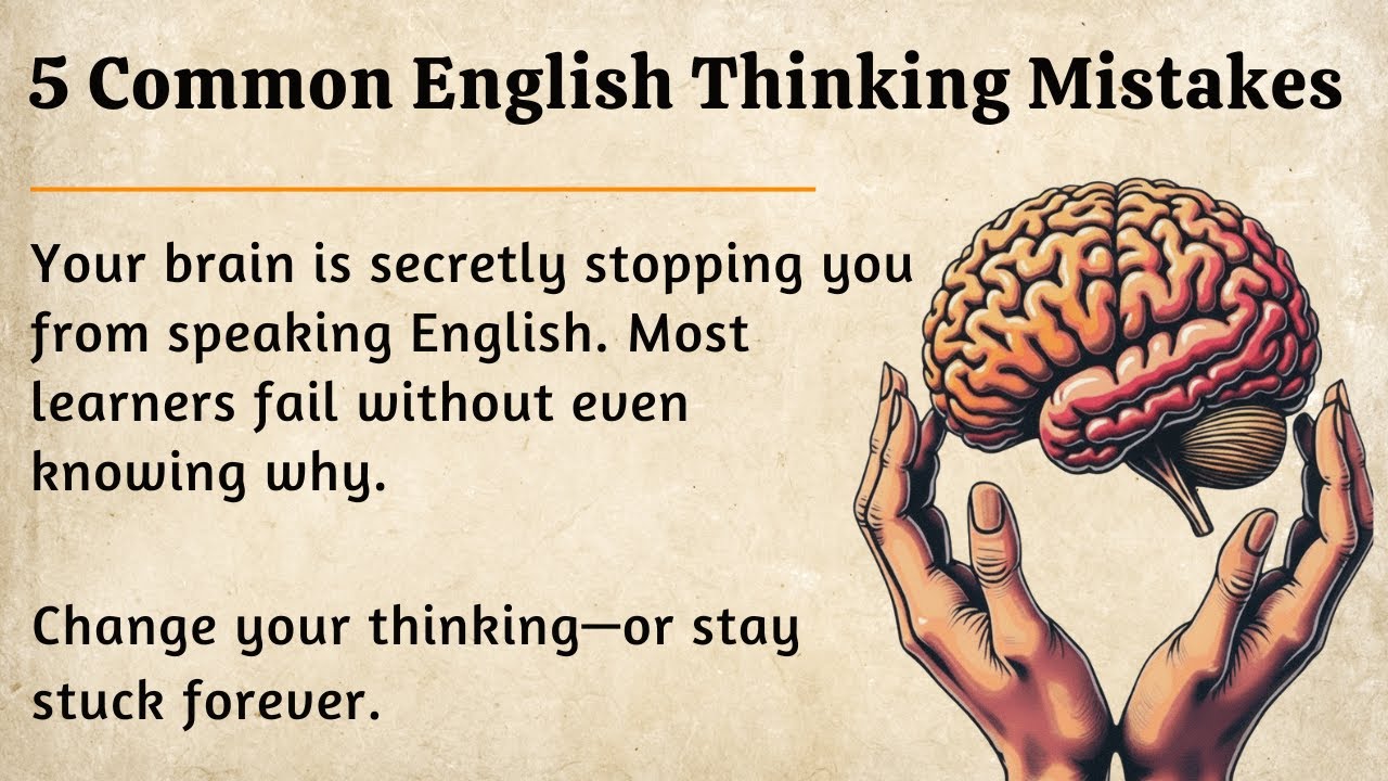 The 5 English Mistakes Everyone Makes While Thinking || Graded Reader || Improve English Fluency ✅
