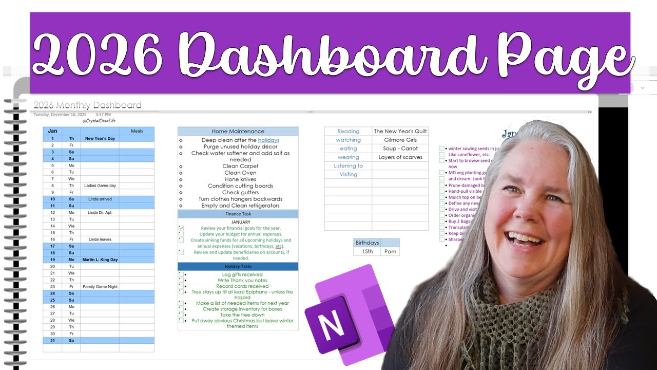 Как создать страницу с ежемесячными данными за 2026 год в OneNote