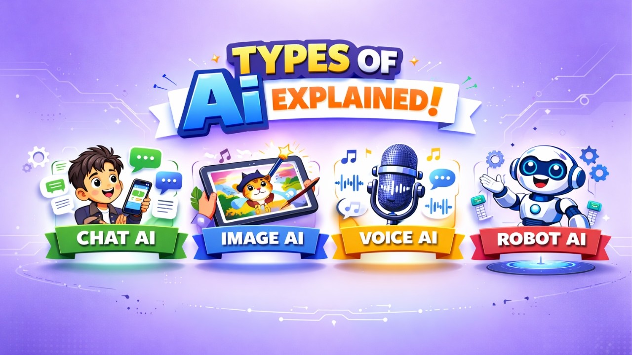Episode-4 Types of AI Explained 🤖 | (Simple Guide for Kids)