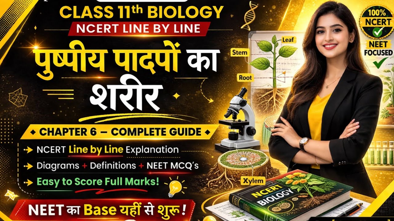 Class 11 Biology Chapter 6 🔥 पुष्पीय पादपों का शरीर | NCERT Line by Line | NEET 2026 