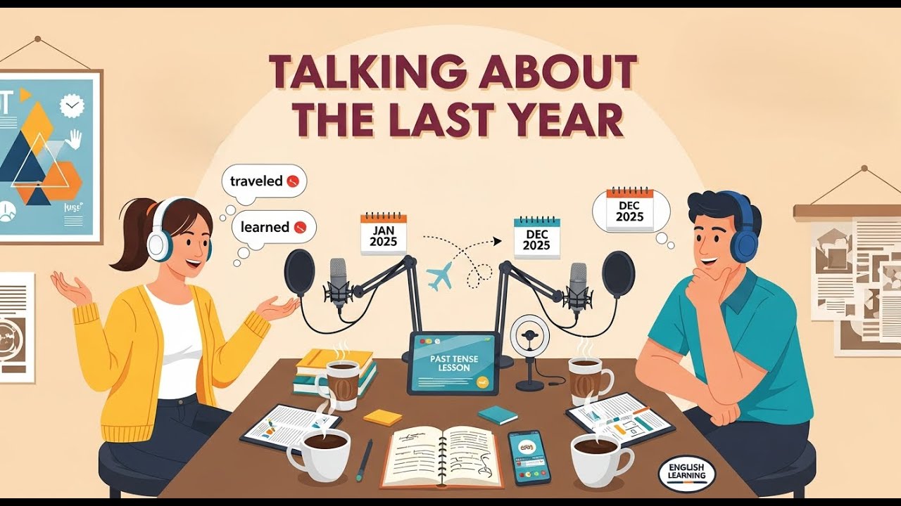 English Podcast for Easy English Conversation: Talking About Last Year | Past Tense Practice