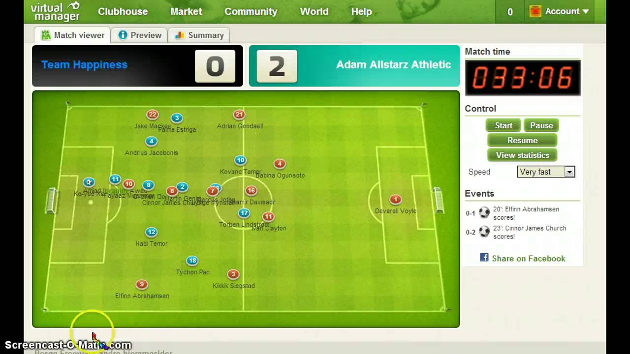 Virtual Manager Series Part 13- Monday's Matches