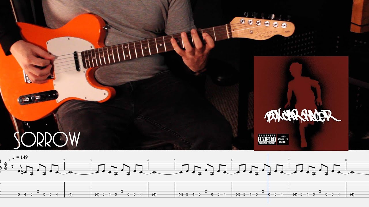 Sorrow Cover // Box Car Racer (Tabs on Screen)