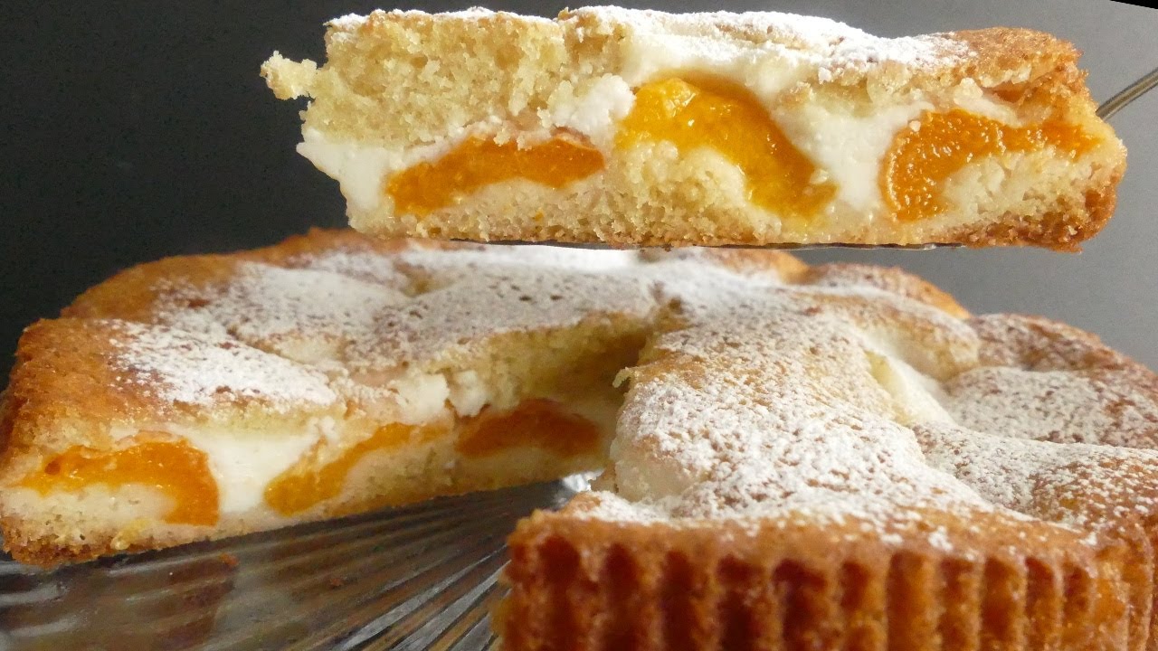 Пирог с абрикосами и сметанной заливкой! Летний,нежный и ароматный заливной пирог!