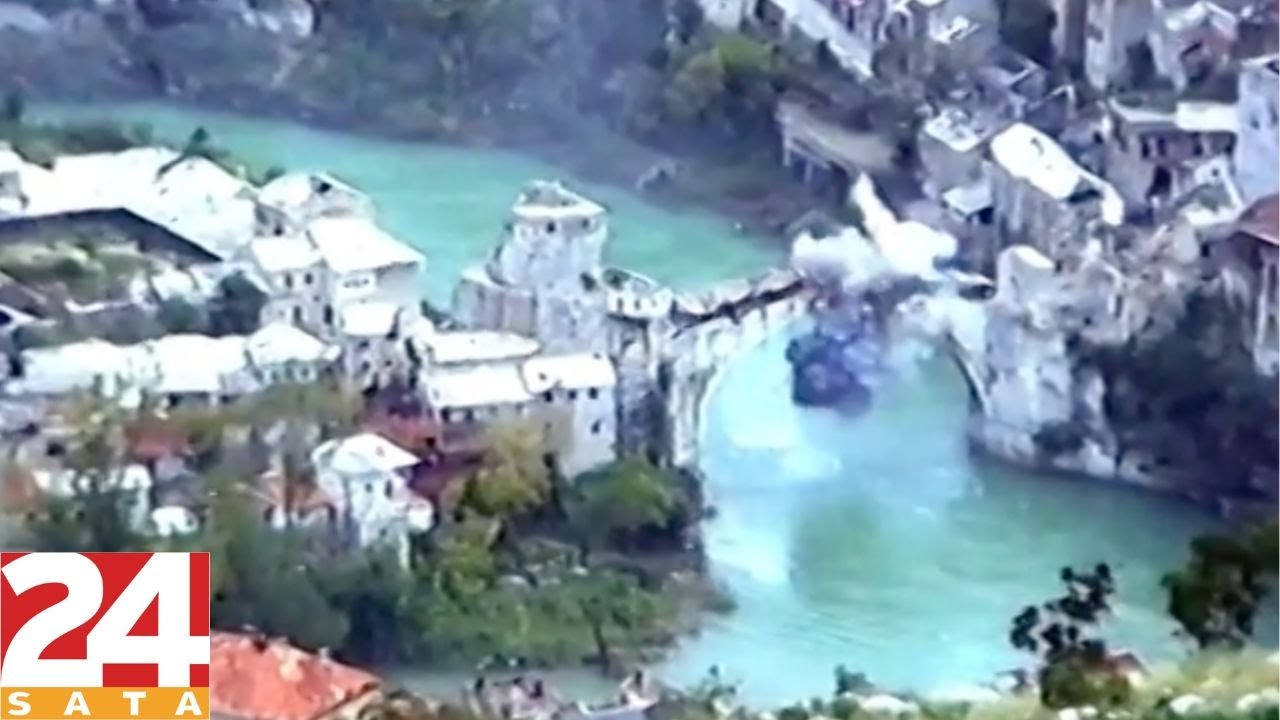 Objavili dosad neviđenu snimku rušenja Starog mosta u Mostaru projektilima s položaja HVO-a