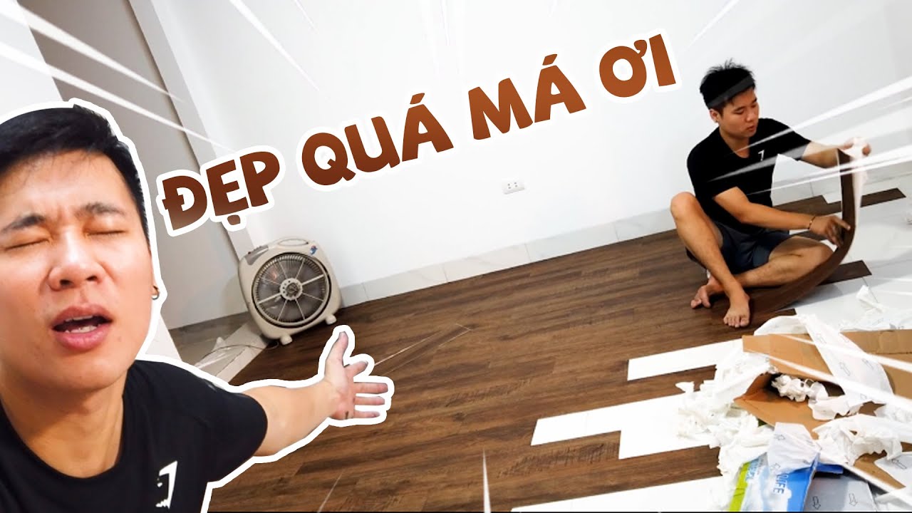 Tự trải sàn nhựa giả gỗ cho phòng ngủ siêu đơn giản, siêu chất | Sinh Lê