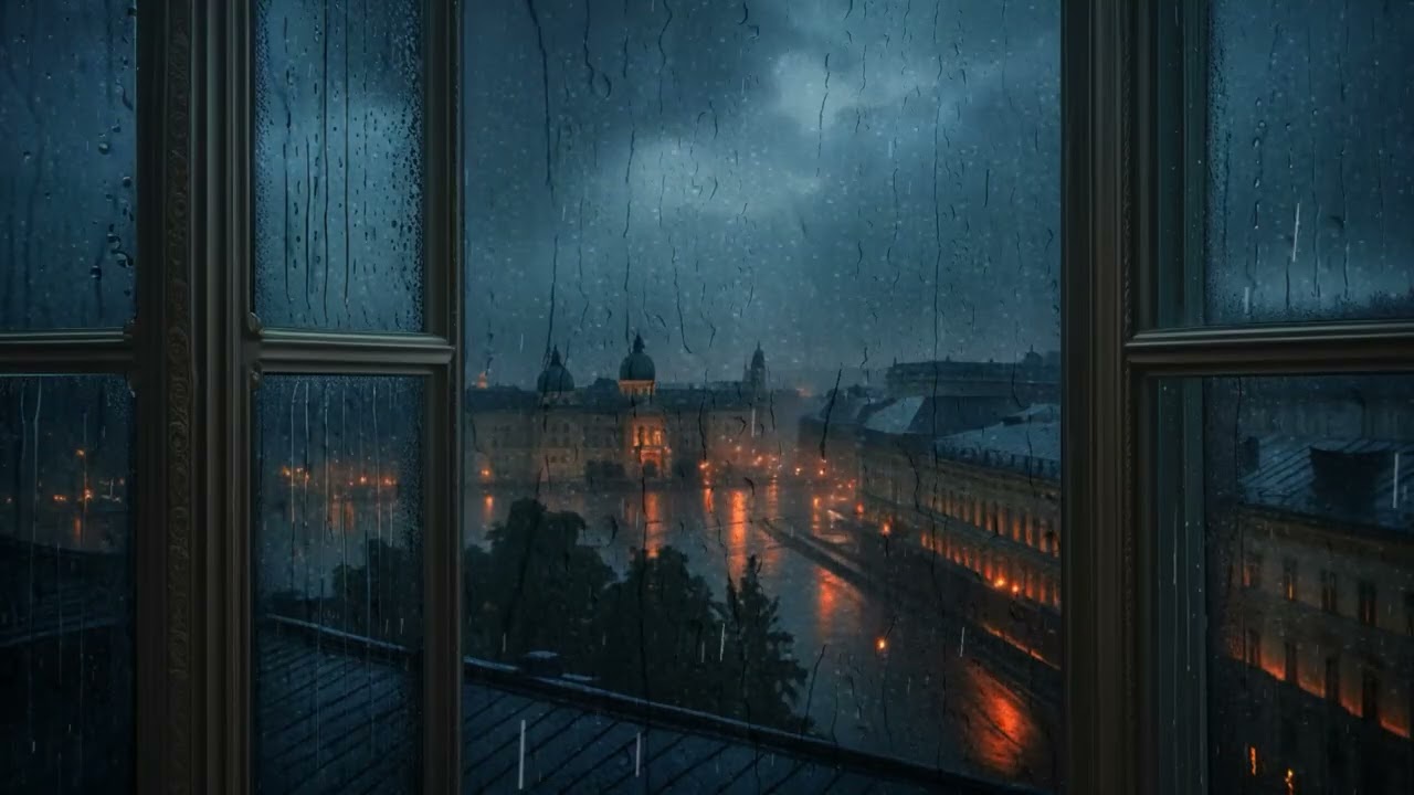 Cozy Rainy Night 🌧️ Relaxing Window Rain and Thunder Sounds for Deep Sleep & Insomnia Relief