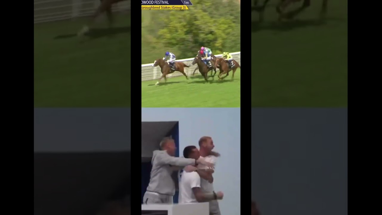 Brighton & Hove Albion players, some of whom  co-own Seagulls Eleven watching him win at Goodwood