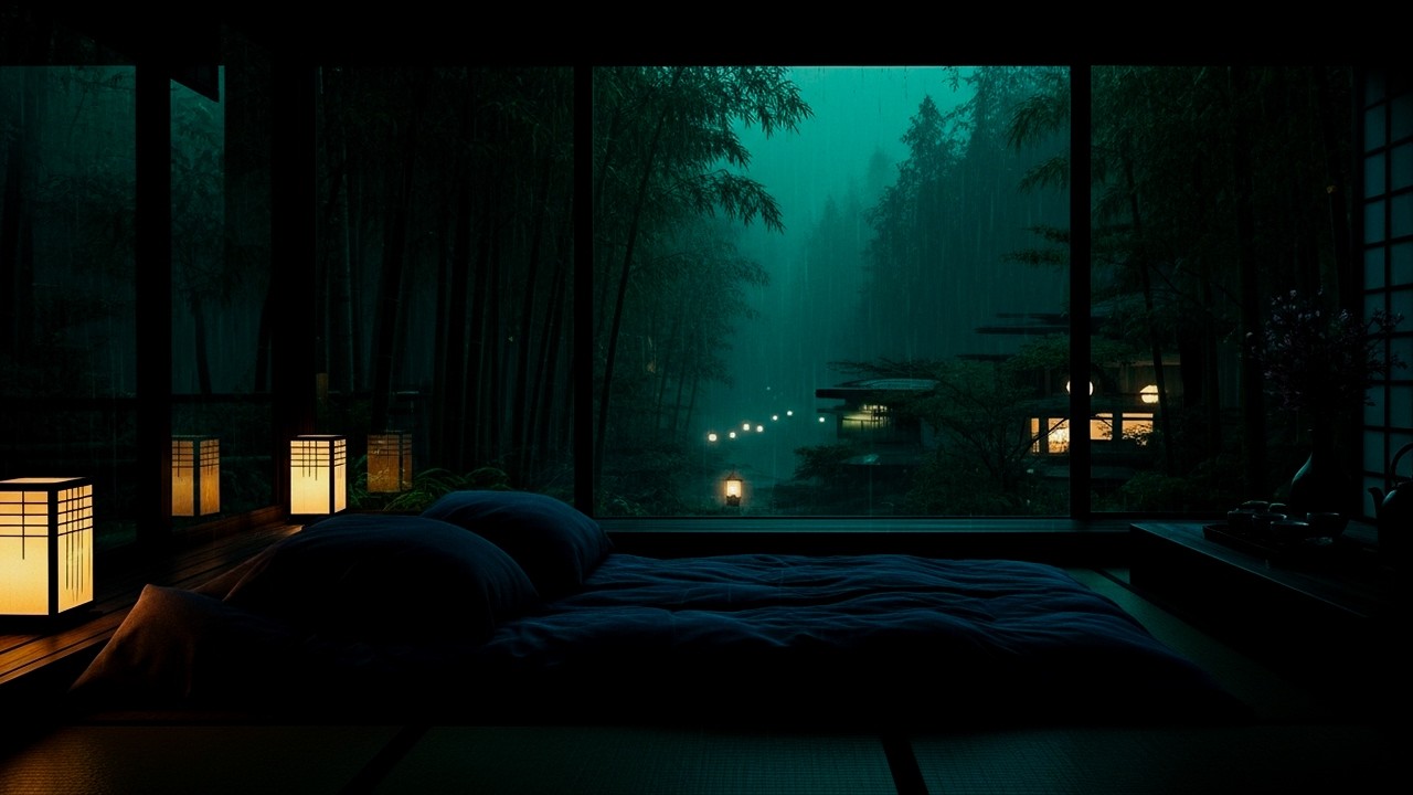 Rain Sounds in a Dark Bedroom | Deep Sleep, Relaxing Ambience for Study, Focus & Meditation (No Ads)