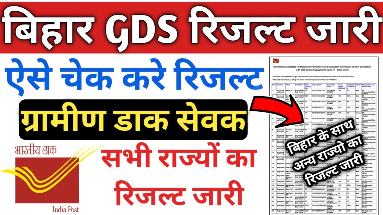 india post gds result 2022 | india post gds result kaise check karen | India post gds result check