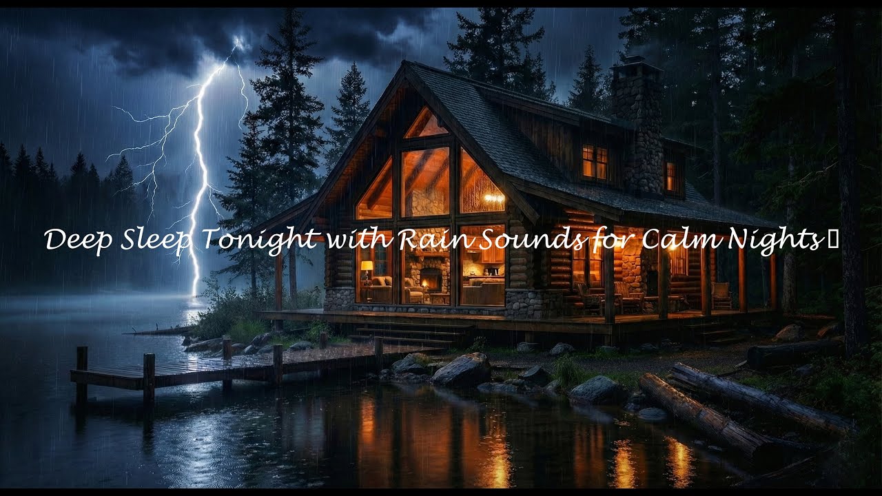 Deep Calm Tonight with Rain Sounds and Piano Music 🌌 #Tb4