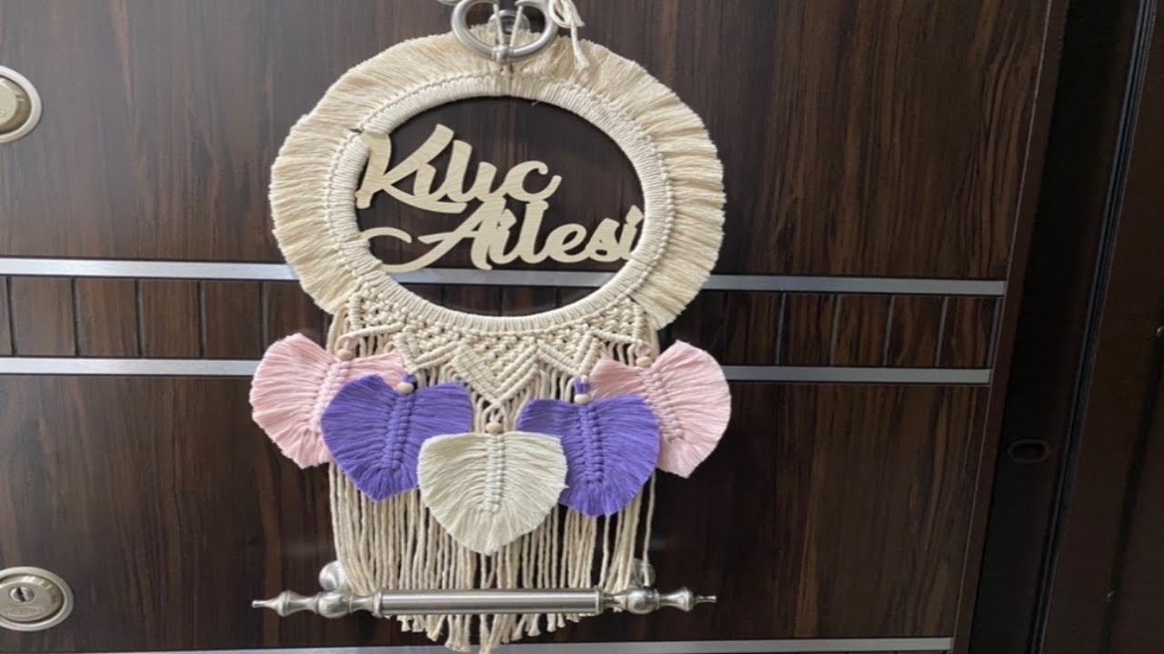 #DIY Makrome kapı süsü,dekoru macrame door ornament #Makrome