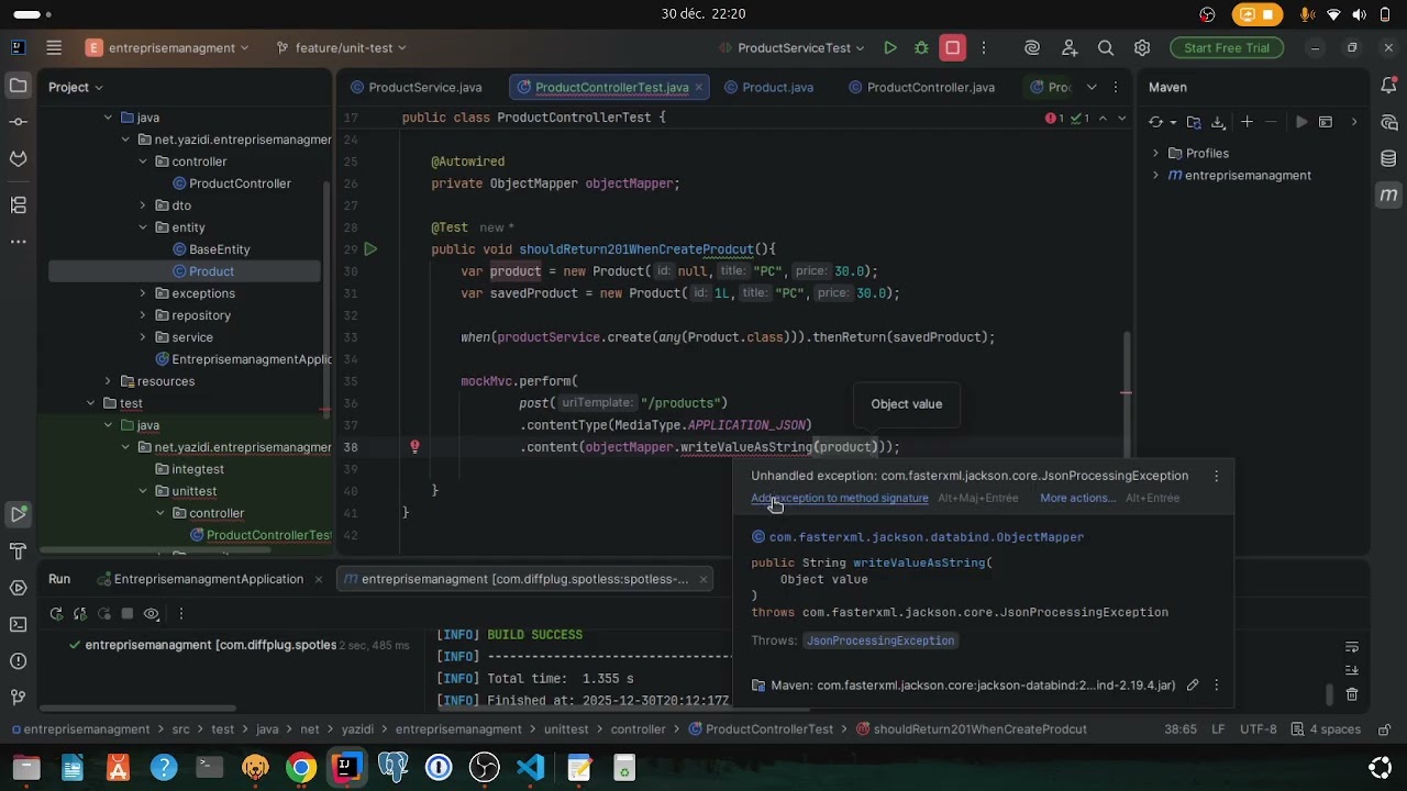 S7: Spring Boot - unit tests - controllers