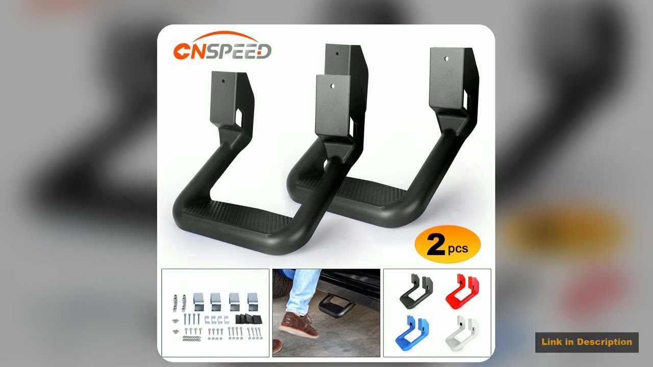 CNSPEED 2PCS Truck Side Steps Bar NonSlip Aluminum Pickup Stirrup Boards Pedals for