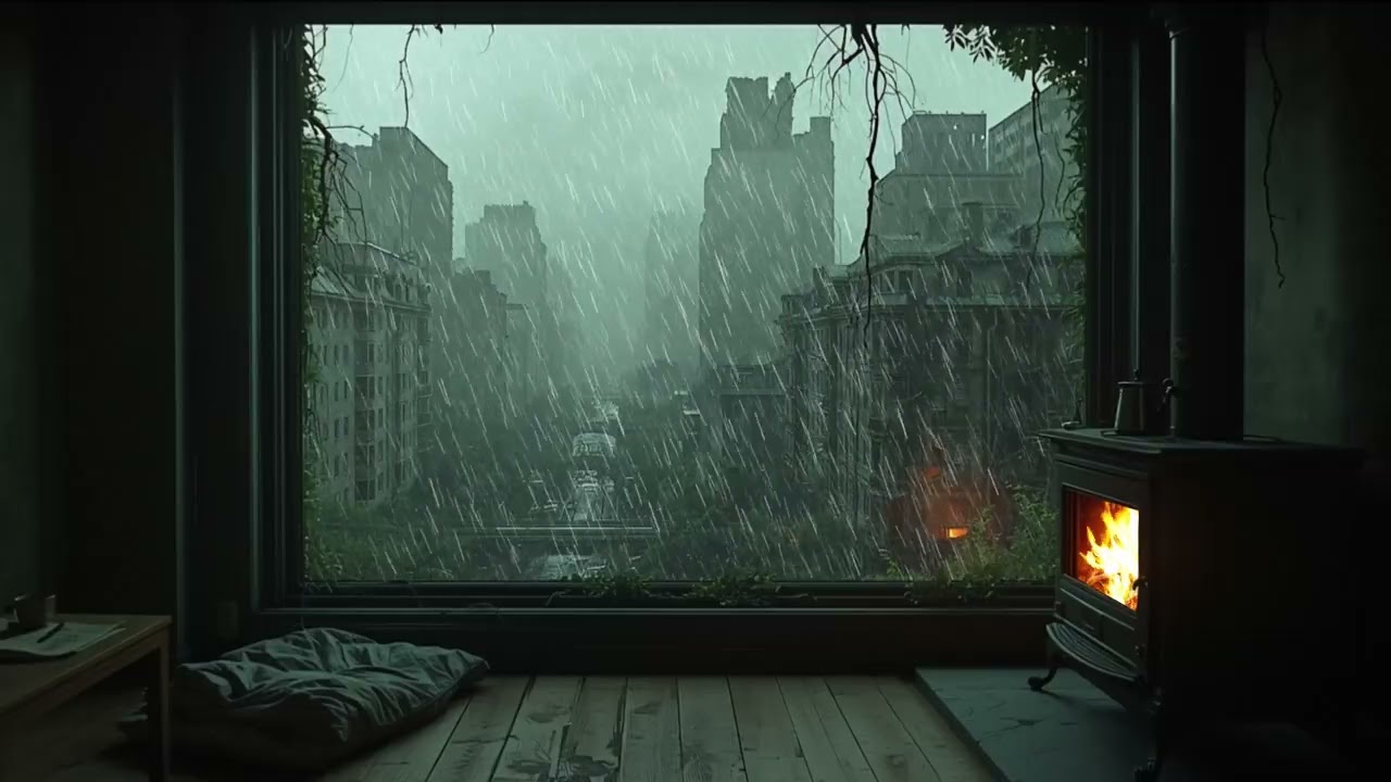 A Shelter From the Storm — Rain & Fire Ambience