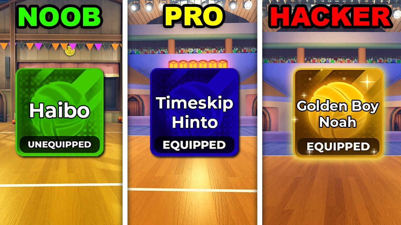 NOOB vs PRO vs HACKER Styles in Volleyball Legends!