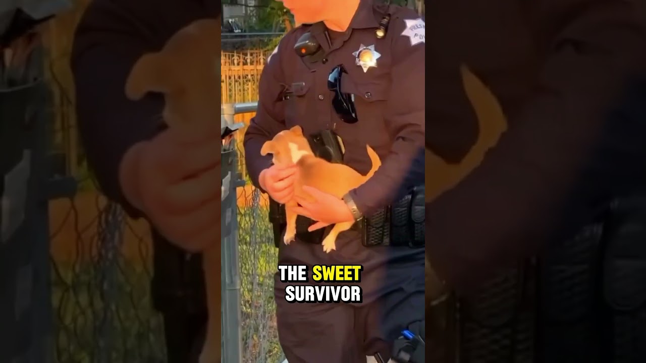 Kind police officers rescue a terrified puppy from a fence ❤️