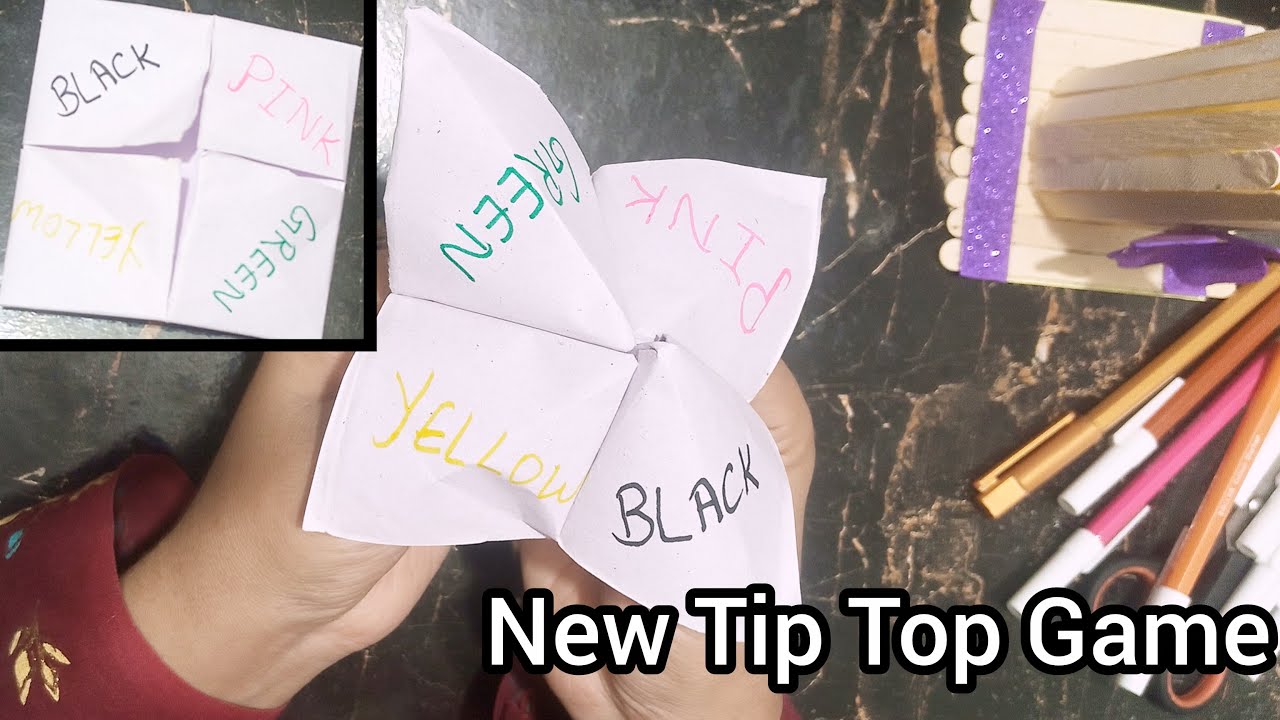 fortune teller try this tip top game | Origami tip top game