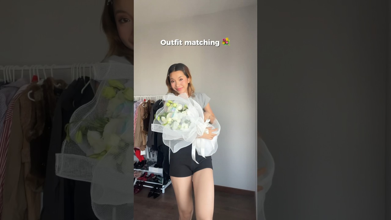 Matching outfit with my flowers 💐 #shorts #styling #mixnmatch #outfitideas #ootd