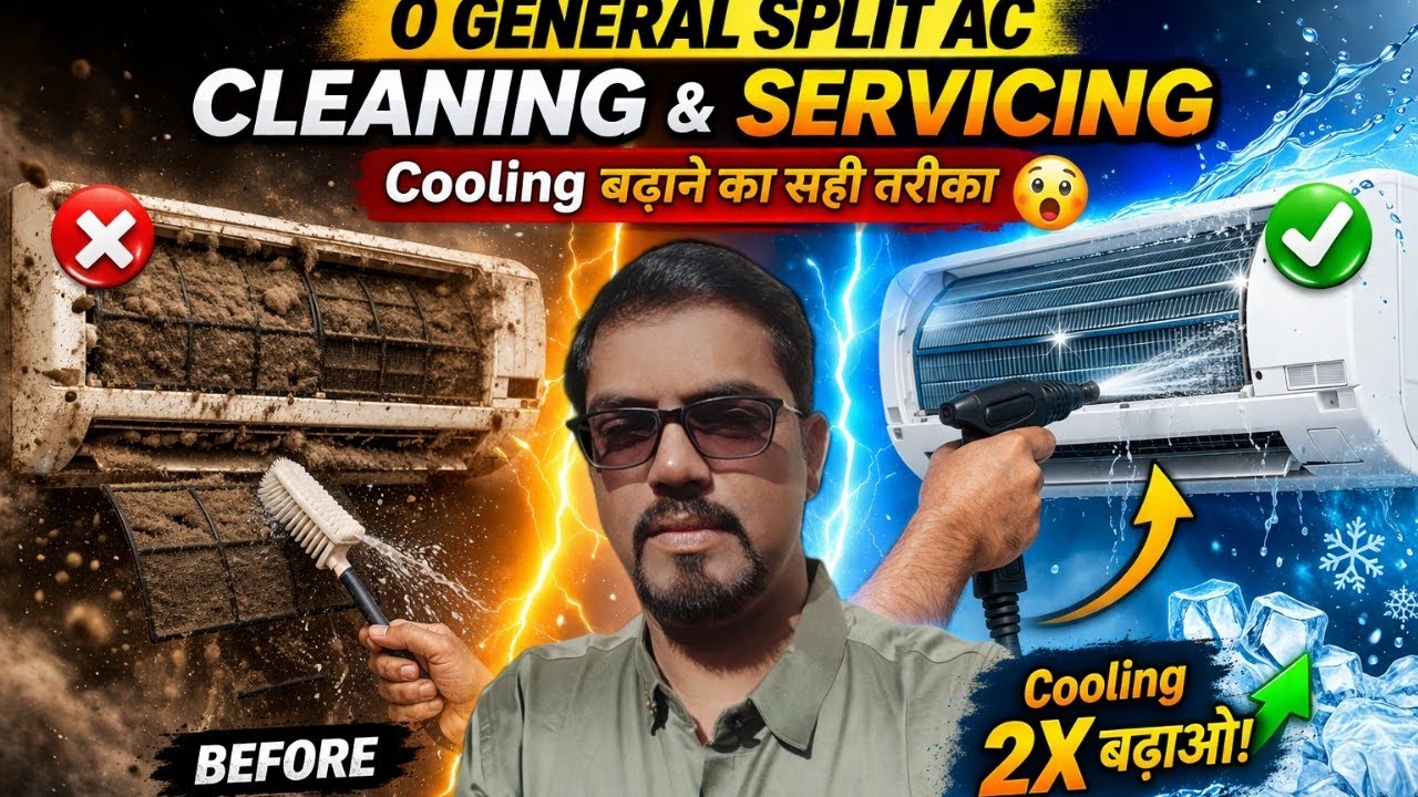 O General split AC servicing karna sikhen/ How to split AC O General servicing#hvac