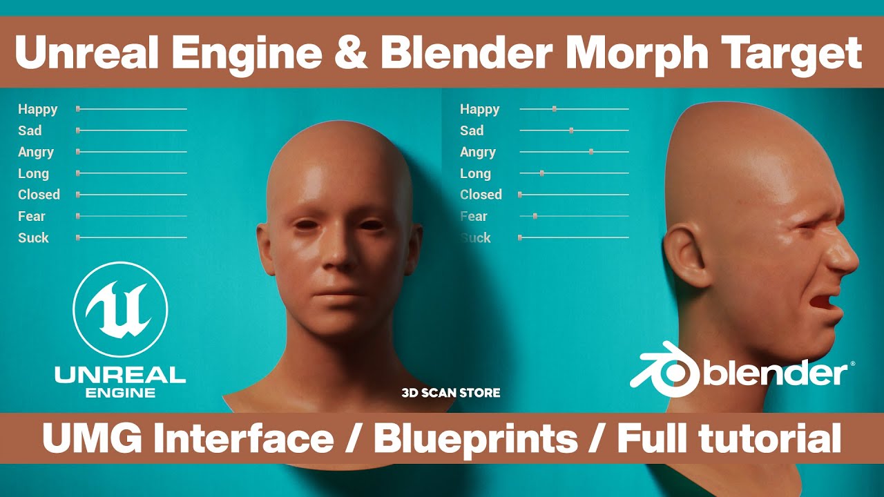 Blender & Unreal Engine 10 min Tutorial - Morph Target & UMG interface