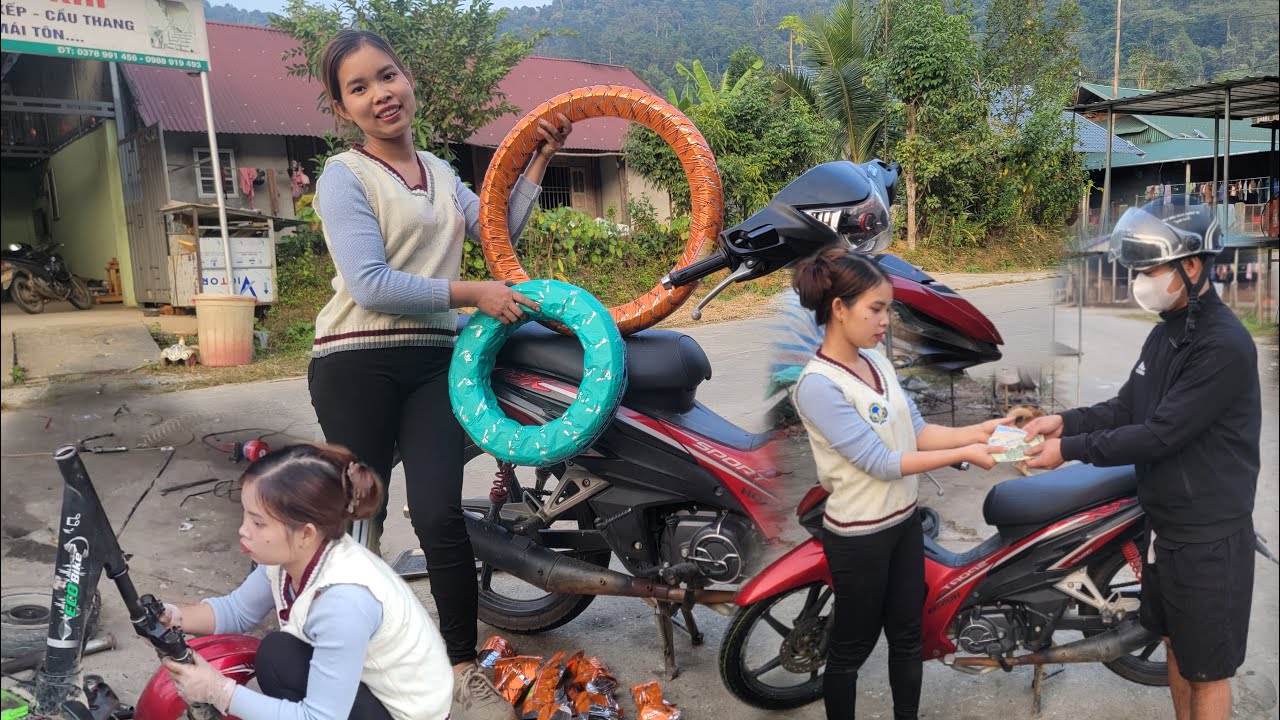 Trang repairs and replaces tires for young men and maintains 133M electric scooters for students