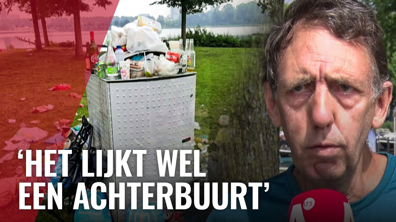 Buurt plaatst extra afvalbakken bij Sloterstrand