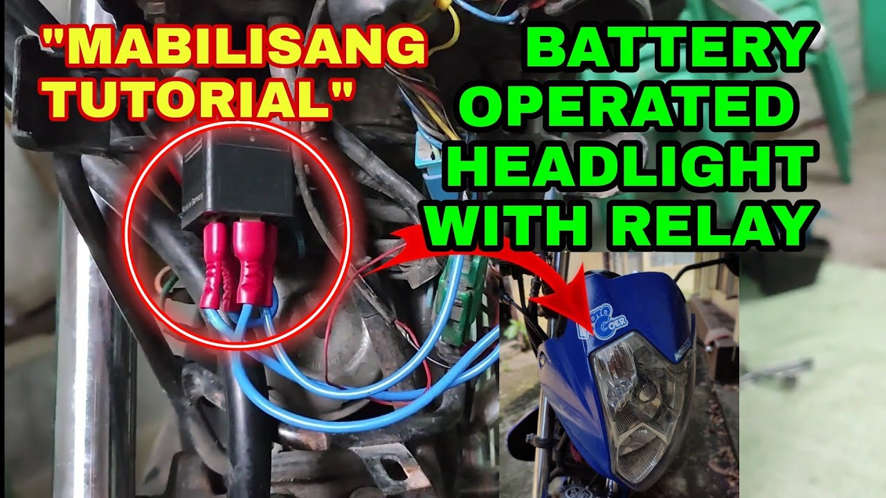 BATTERY OPERATED HEADLIGHT WITH RELAY // HOW TO DO IT STEP BY STEP.