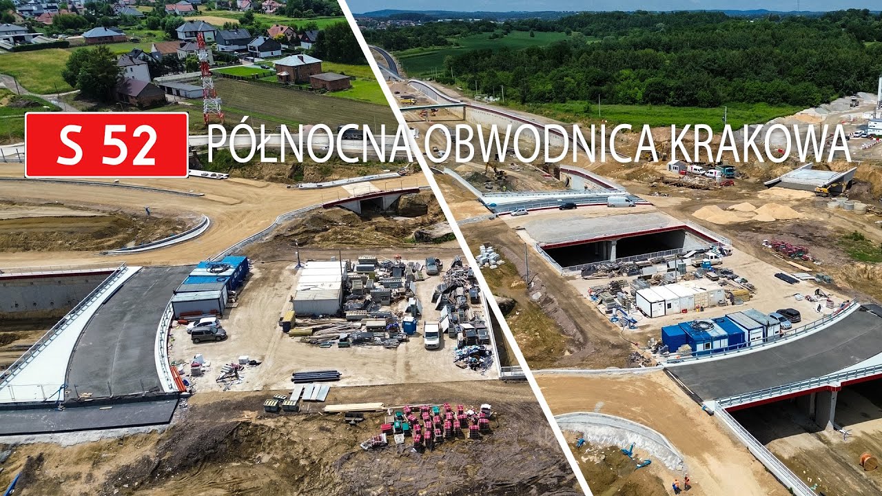 S52 - Północna Obwodnica Krakowa | Węzeł Zielonki / Wiadukt WS-02 Czerwiec 2024 DRON